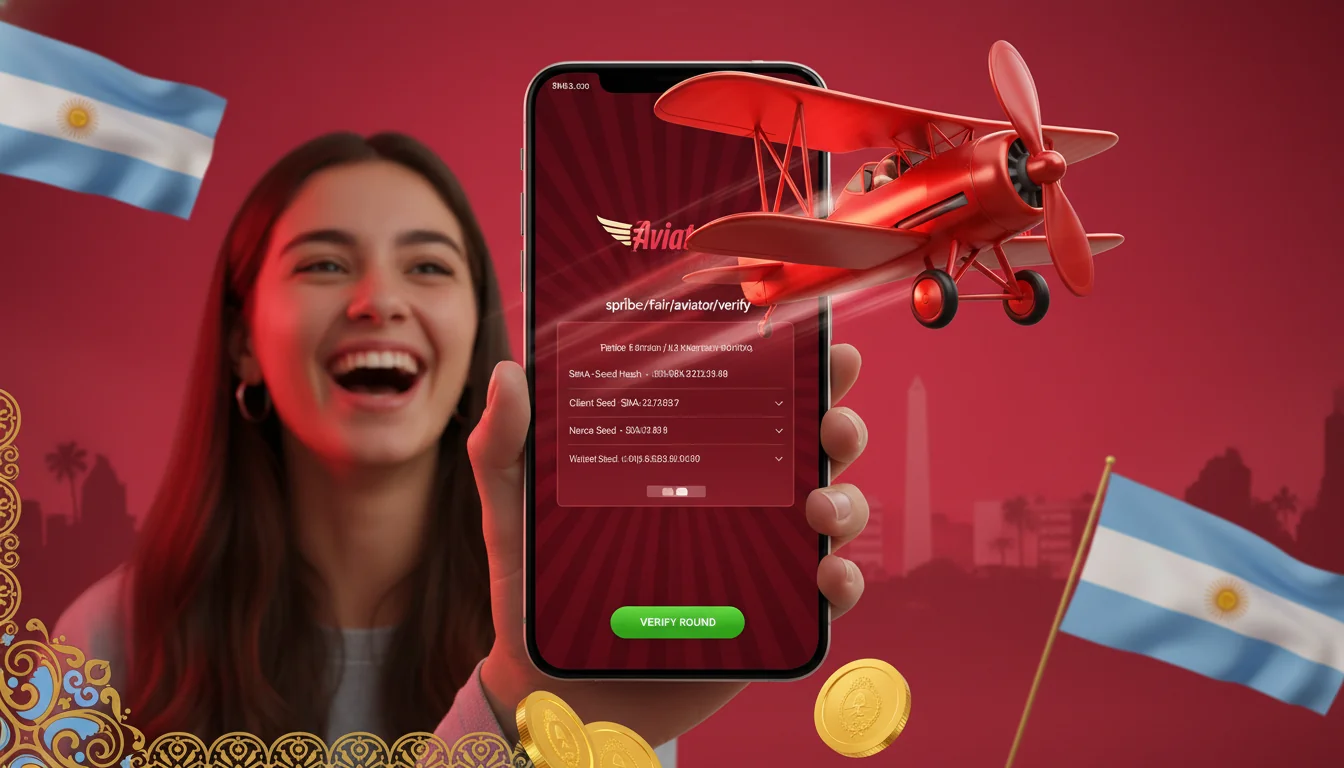 Pantalla de verificación Provably Fair de Aviator mostrando hash de semilla del servidor y semillas de jugador
