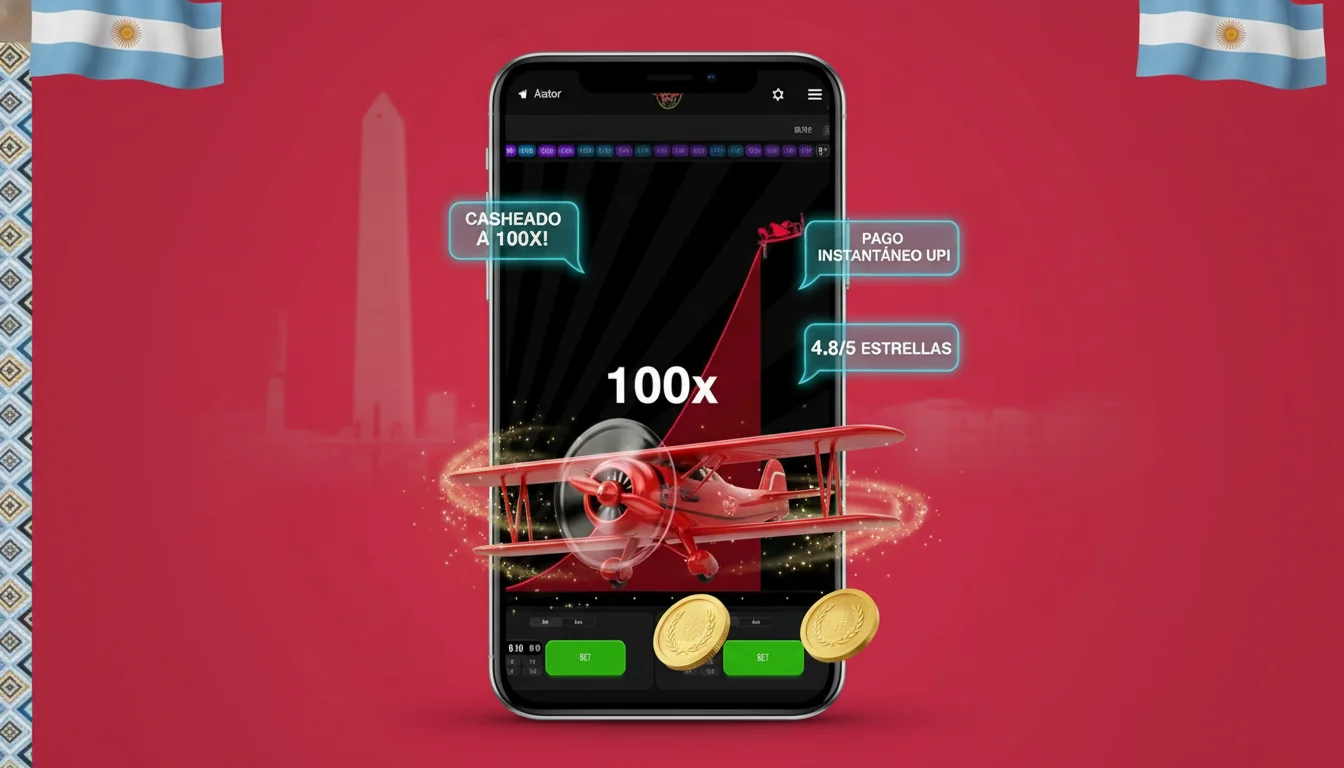 Interfaz del juego Aviator en el centro rodeada de globos de diálogo flotantes con citas de jugadores - cerré en 100x, retiro rápido por UPI, 4.8/5 estrellas -
