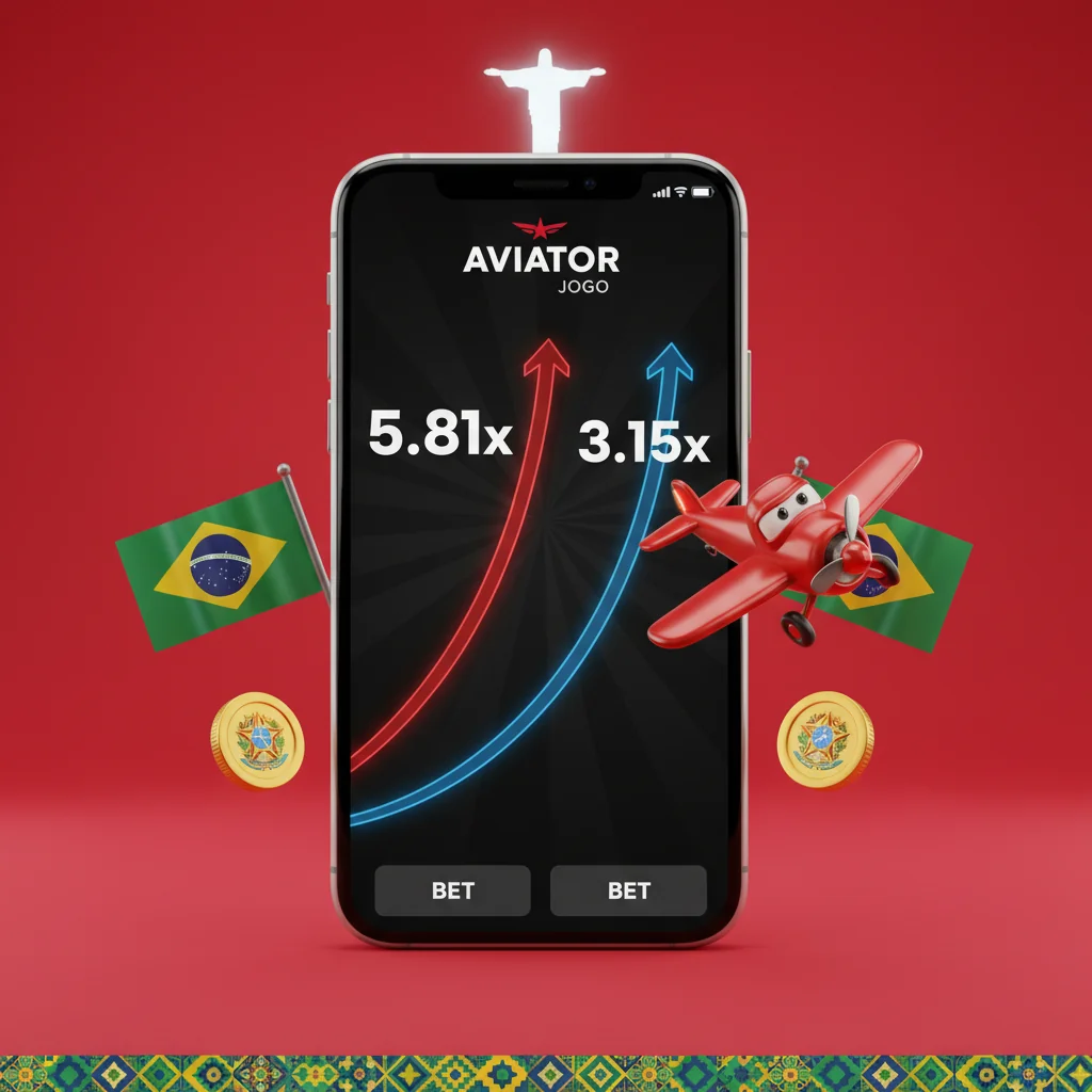 Curva do multiplicador do Aviator em pleno voo com o painel de aposta dupla destacado ao lado de um jogo crash concorrente de aposta única