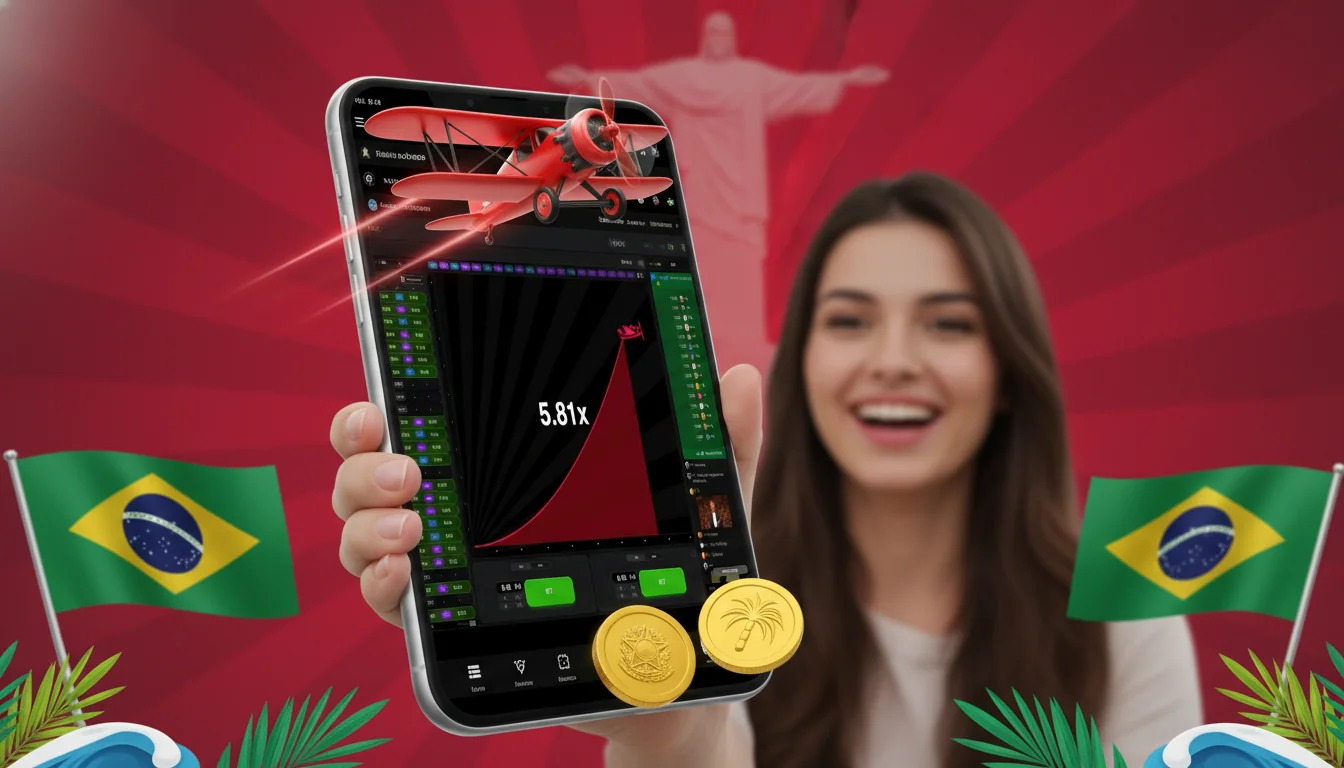Interface demo do Aviator Jogo com saldo virtual, apostas duplas e multiplicador subindo em tempo real