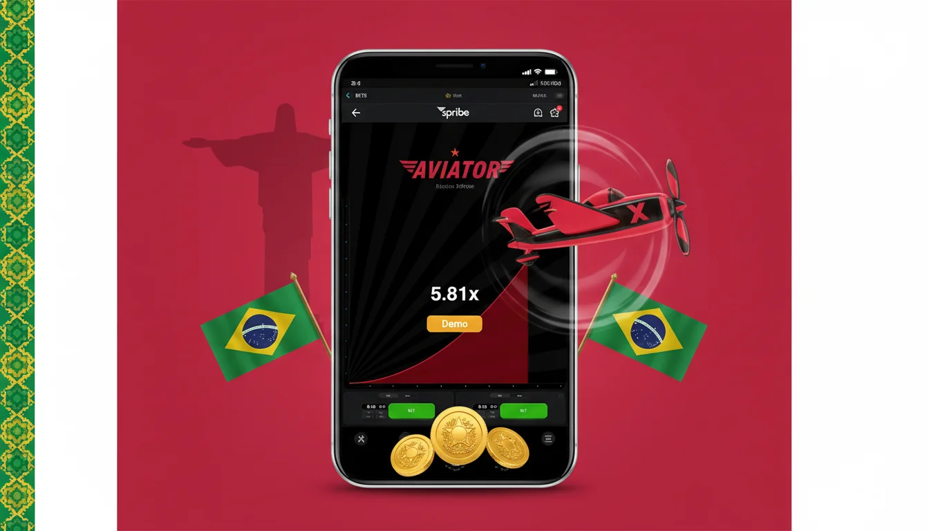 Aviator rodando no aplicativo móvel de um cassino, com painel de aposta e botão de retirada em modo retrato
