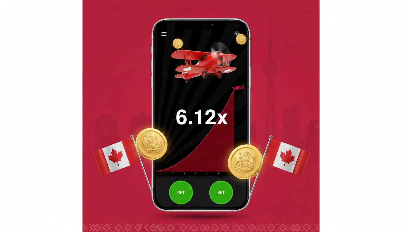Mobile lobbies of several Canada-facing casinos showing the Aviator tile and download buttons