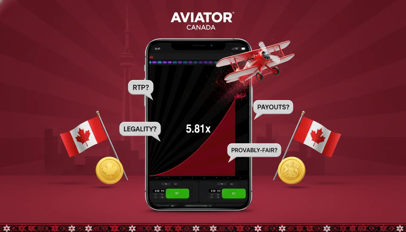 Aviator game in the centre surrounded by floating question speech-bubbles - common player questions about RTP, legality in India, payout tim