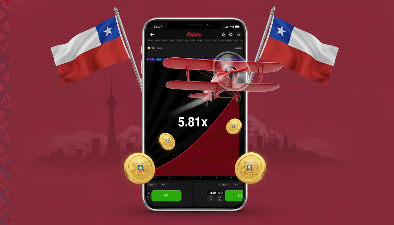 Pantallas de varias apps de casino para Chile mostrando Aviator en el lobby móvil con saldo en pesos chilenos