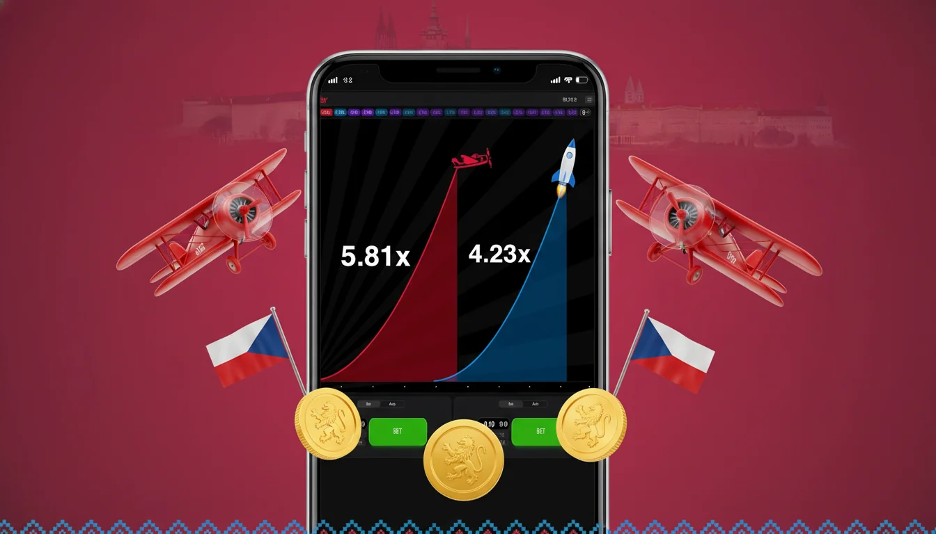 Detail panelu Aviatoru s tlačítkem Cash Out a živými statistikami kol