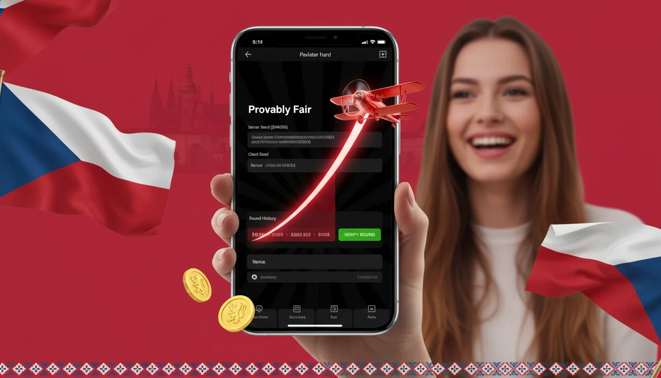 Schéma Provably Fair - server uzamkne hash seedu před otevřením sázek a koeficient se odhalí až po kole