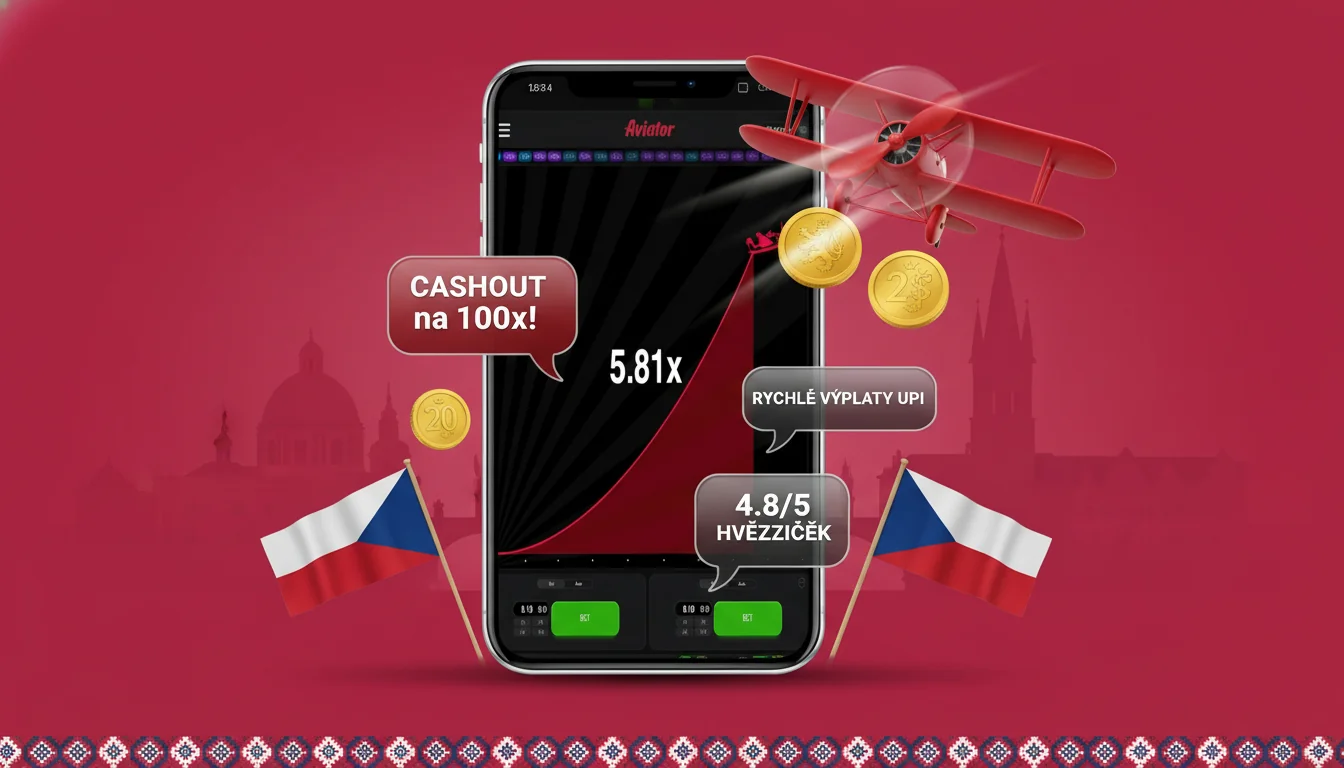 Aviator game interface in the centre surrounded by floating player quote speech-bubbles - cashed out at 100x, fast UPI payout, 4.8/5 stars -