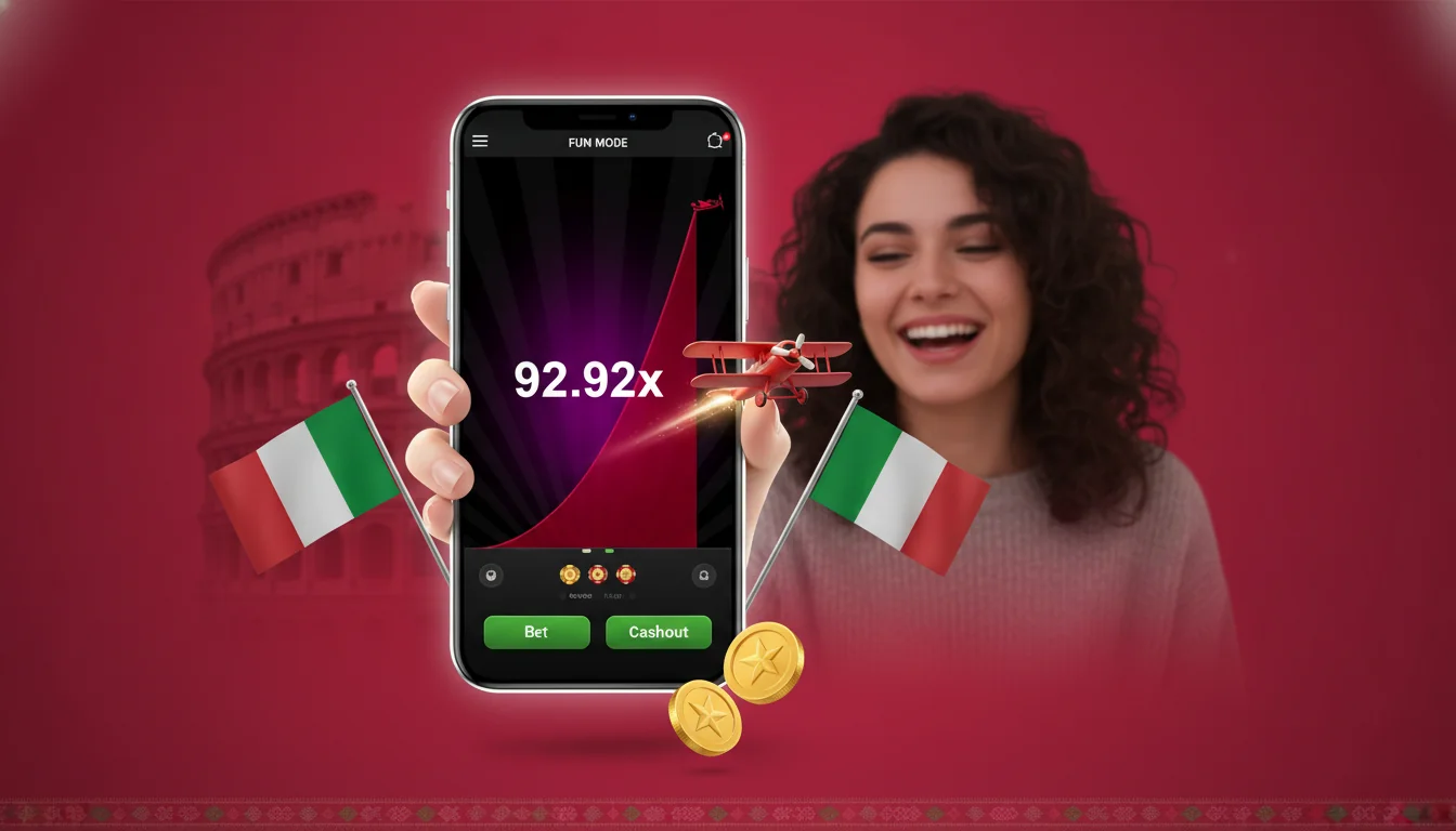 Interfaccia di Aviator Gioco con curva del moltiplicatore in salita e pannello a doppia puntata