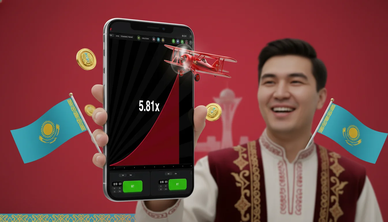 Интерфейс Aviator: кривая множителя в центре, панель двойной ставки снизу и лента живых ставок сбоку