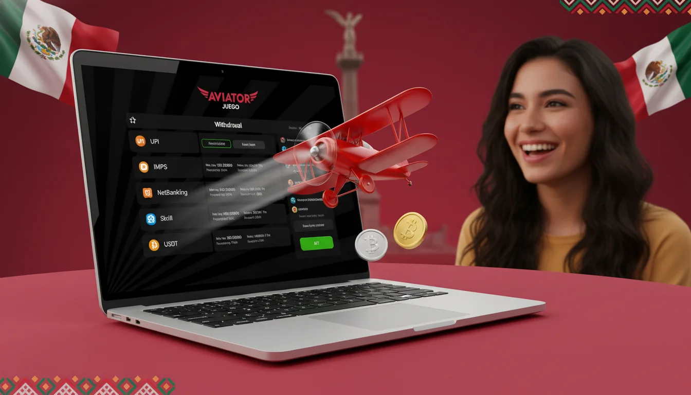 Pantalla de cajero de Aviator mostrando los métodos de pago disponibles, límites mínimos y máximos por opción