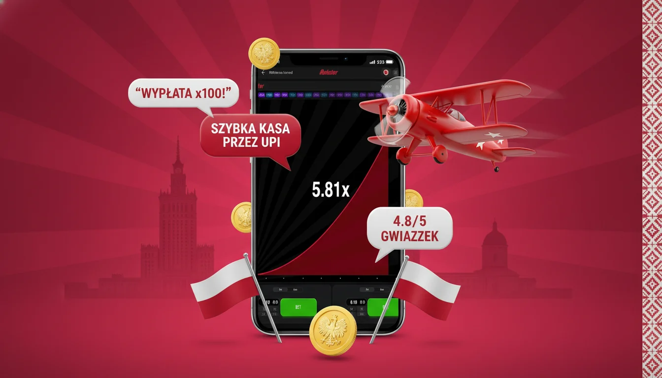 Aviator game interface in the centre surrounded by floating player quote speech-bubbles - cashed out at 100x, fast UPI payout, 4.8/5 stars -