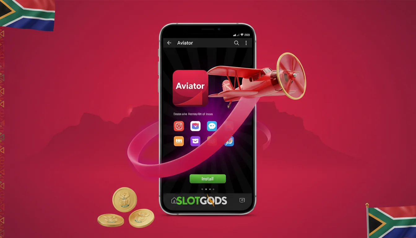 Mobile lobbies of several South African casinos showing the Aviator tile in their game grids