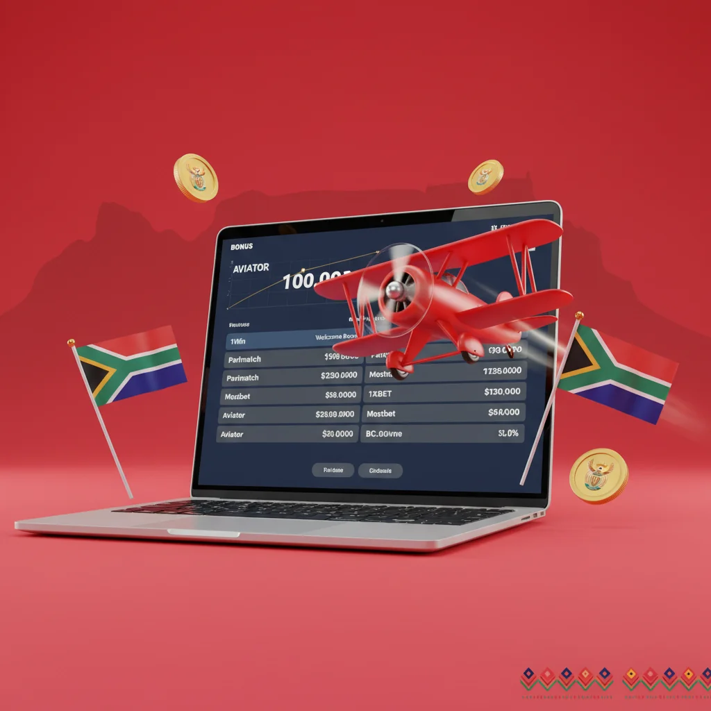 Grid of South African Aviator casino promo codes with welcome bonus amounts and wagering terms in ZAR