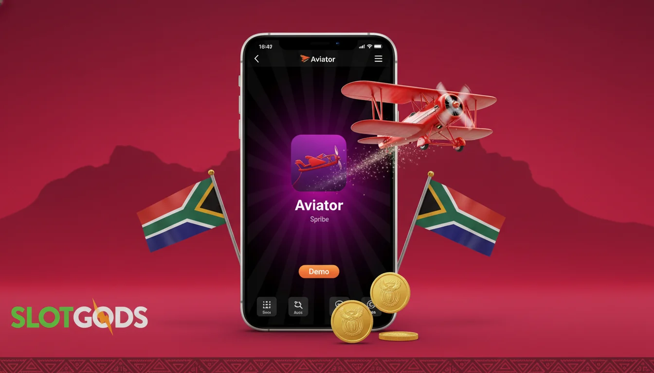 Aviator running on a smartphone with the bet panel and cash-out button on a South African casino app